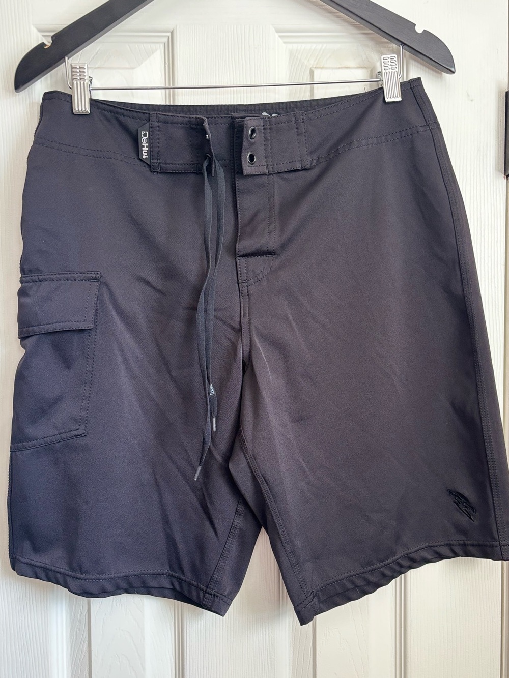 Da Hui Men’s Black Swim Trunks / Board Shorts
